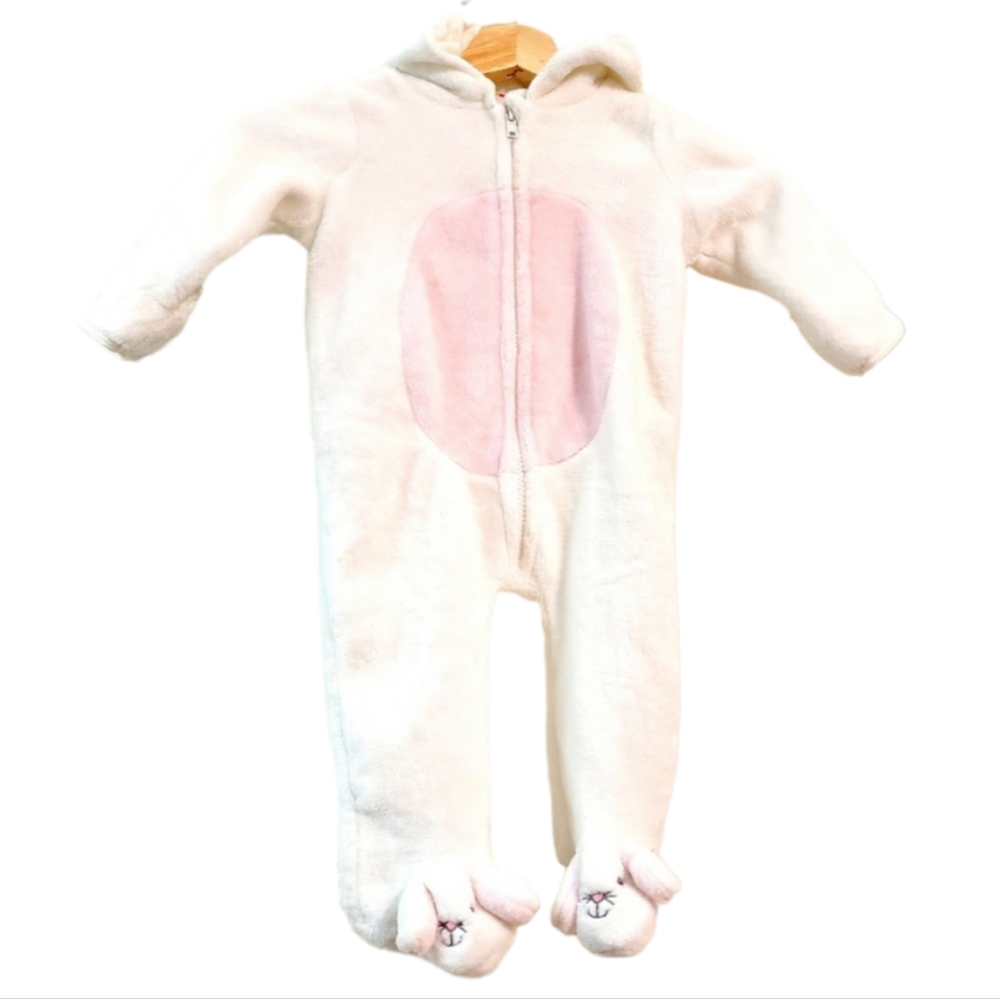 Penelope Mack 6-9 MO Fuzzy White Bunny Costune Onesie